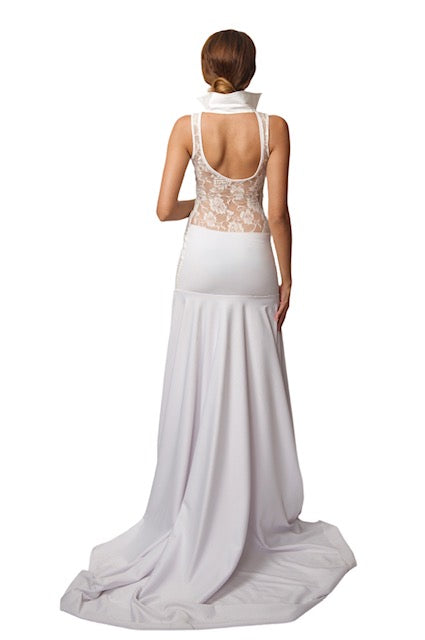 TUXEDO SHIRT WEDDING TRUMPET GOWN