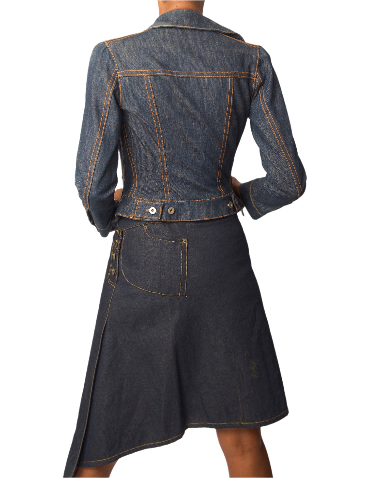 CIRCULAR ONE SEAM DENIM SKIRT