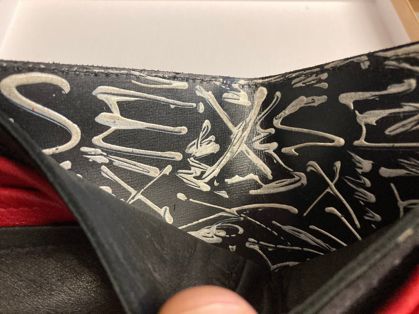 One of a kind Leather hand painted wallet made in New York