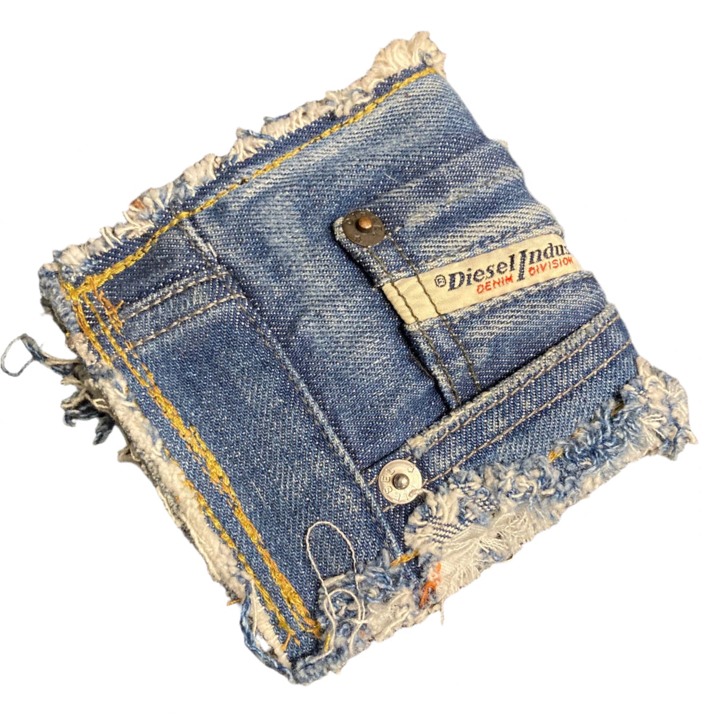 recycle Leather/Denim hand painted wallet made in New York