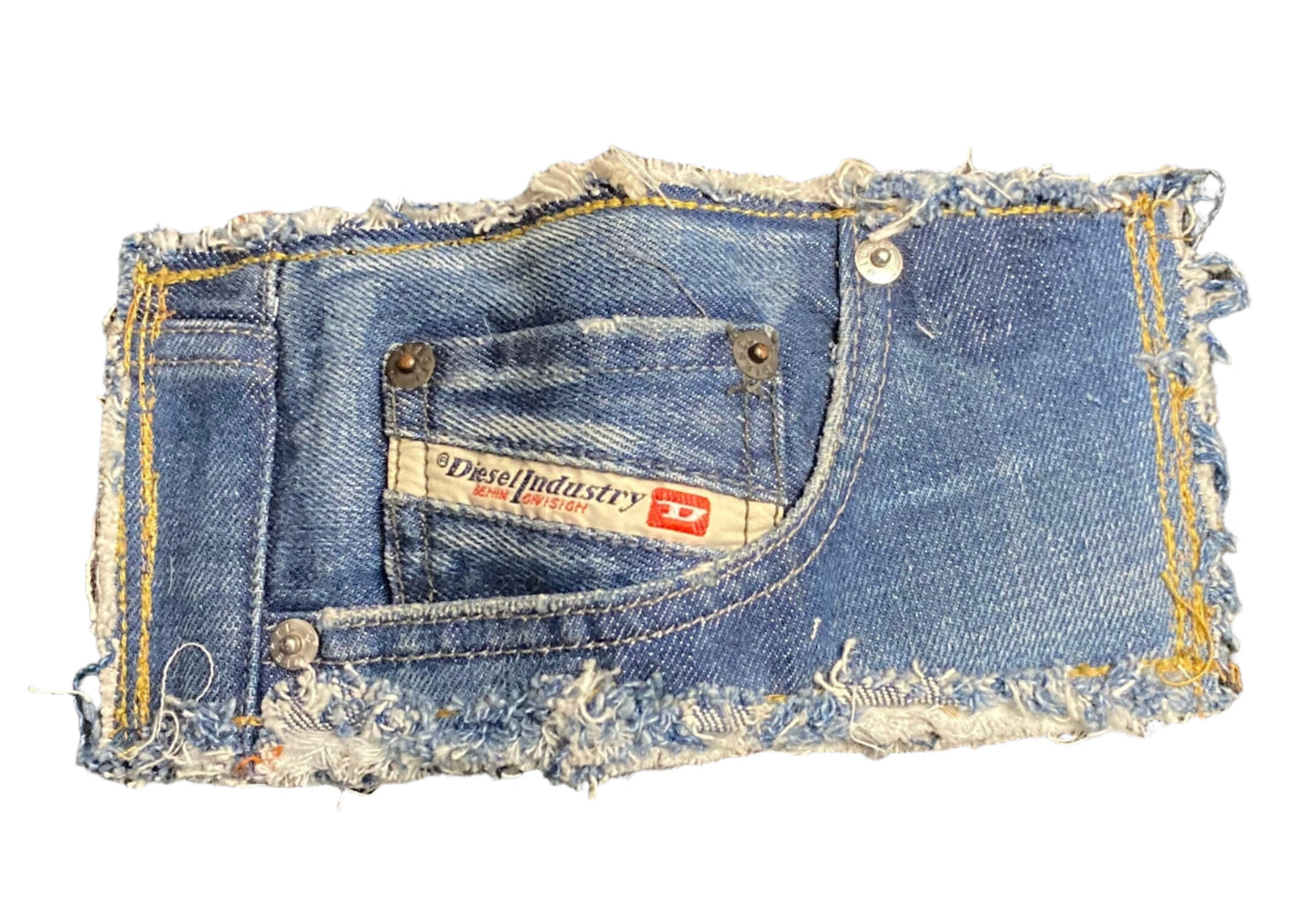 recycle Leather/Denim hand painted wallet made in New York