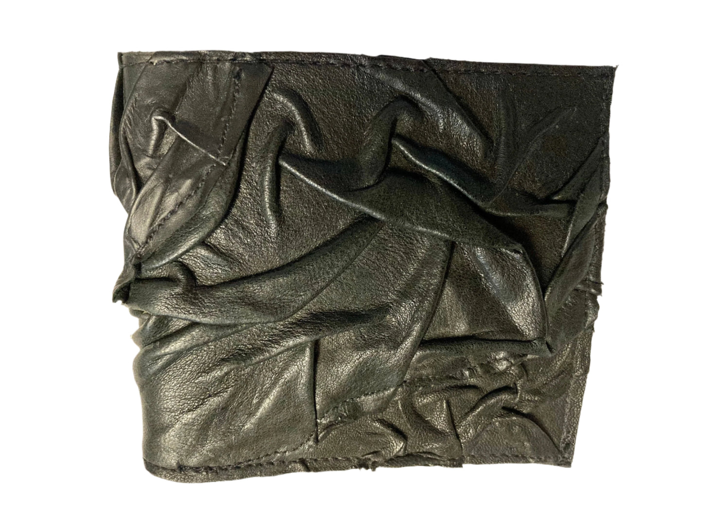 One of a kind hand crinkle Leather hand painted New York wallet made in New York