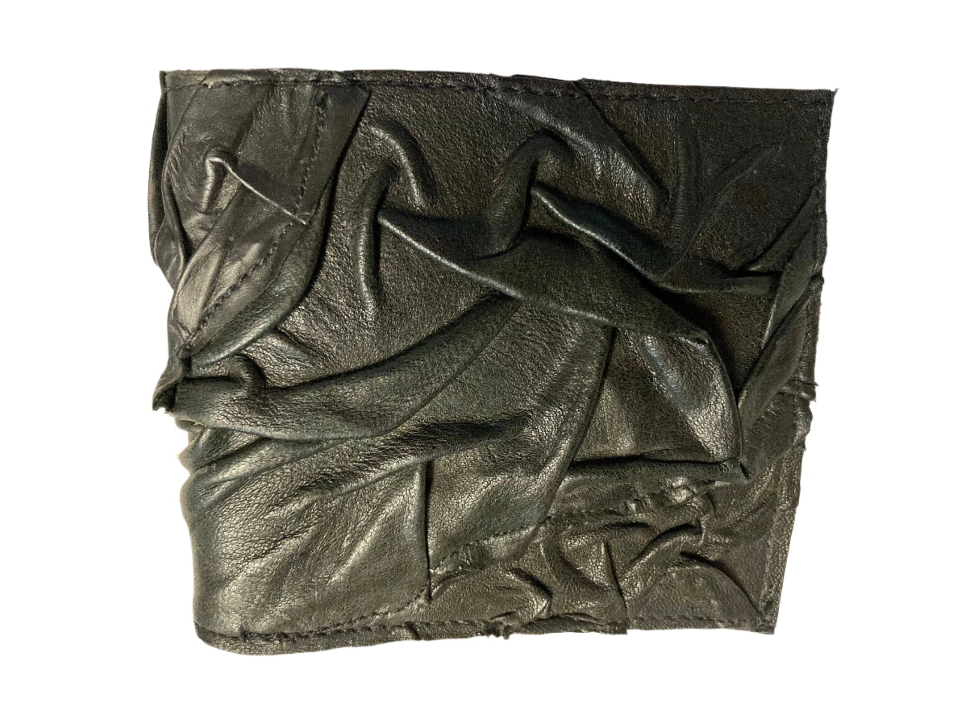 One of a kind hand crinkle Leather hand painted New York wallet made in New York