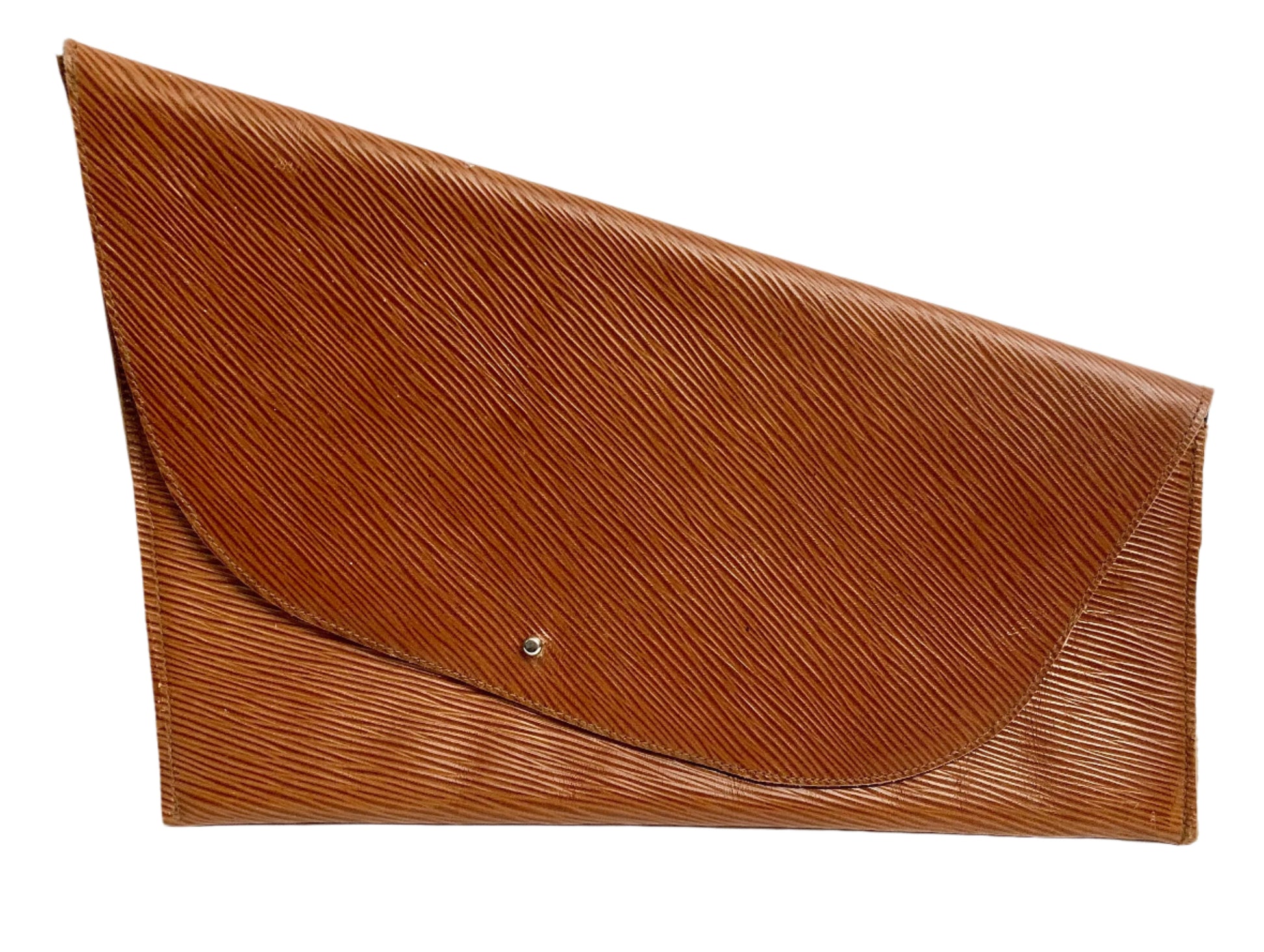 Leather asymetric clutch